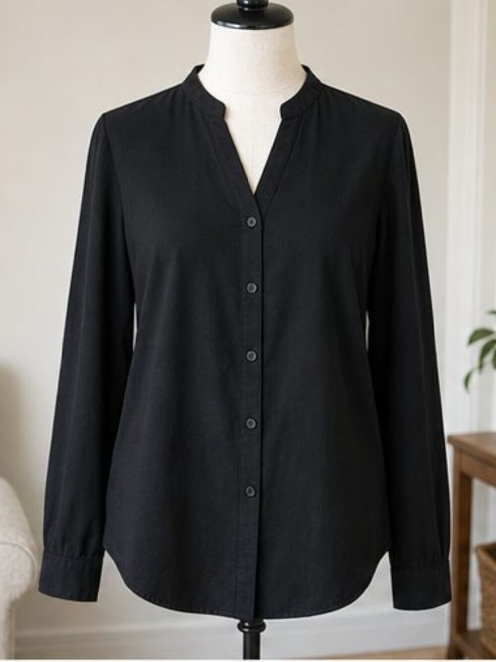 Black Pleated Blouse